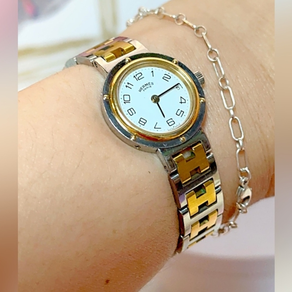 Hermes Silver and Gold Tone Women's Watch 24mm